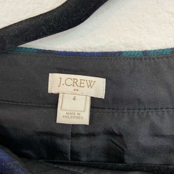 J crew plaid green and blue wool wrap skirt size 4 - Picture 2 of 3